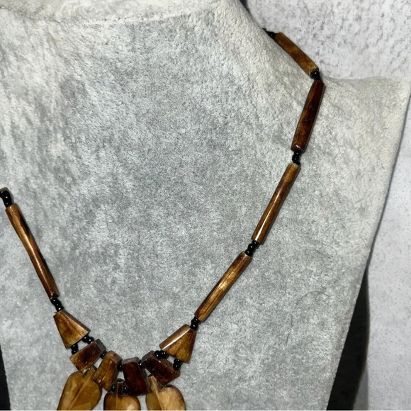 N25. VINTGE BOHO BONE NECKLACE NECKLACE ARROW, REAL BONE, CYLINDER BONE BEADS‎ - Picture 6 of 7
